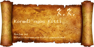 Kormányos Kitti névjegykártya