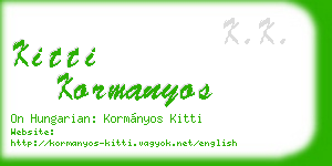 kitti kormanyos business card